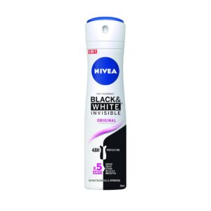 NIVEA Invisible Deodorant Spray Black and White 200ml مزيل العرق نيفيا