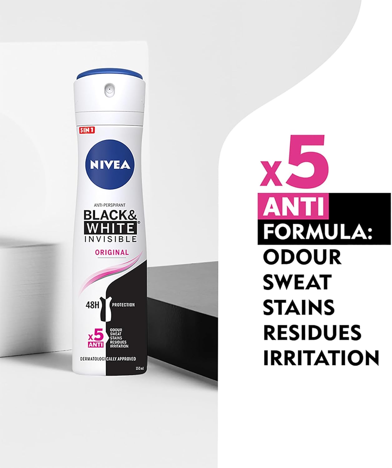 NIVEA Invisible Deodorant Spray Black and White 200ml مزيل العرق نيفيا - Image 3