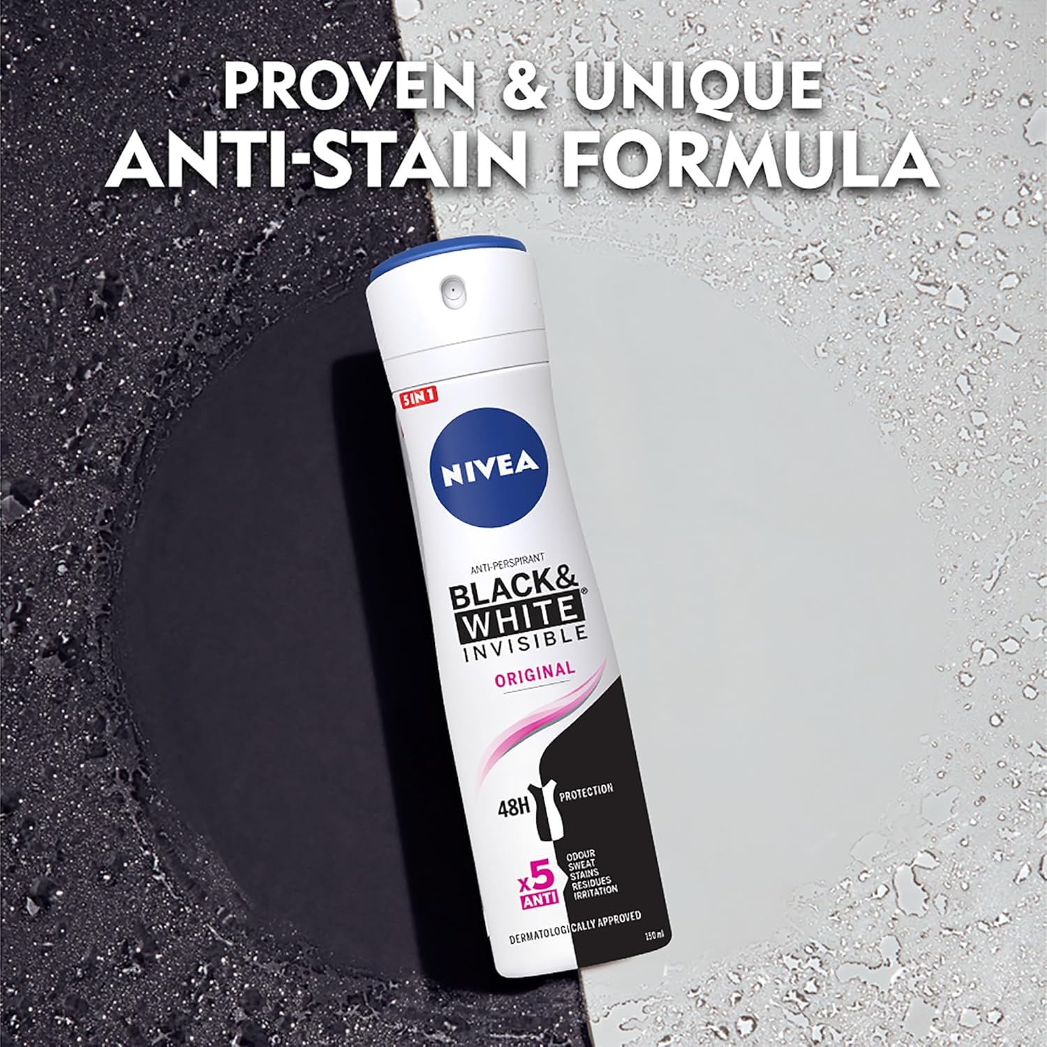 NIVEA Invisible Deodorant Spray Black and White 200ml مزيل العرق نيفيا - Image 2