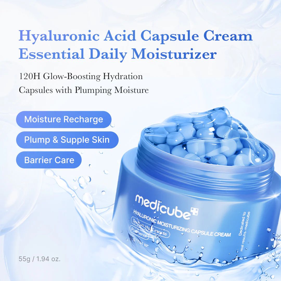 MEDICUBE HYALURONIC MOISTURIZING CAPSULE CREAM 55g كريم مرطب للبشرة معزز بكسبولات حمض الهيالورونيك من ميديكيوب - Image 2