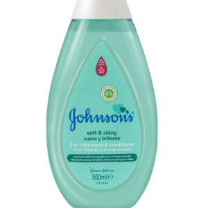 JOHNSON SOFT & SHINY SUAVE Y BRILLANTE 2-IN-1 SHAMPOO & CONDITIONER 500ml جونسون شامبو + بلسم للاطفال