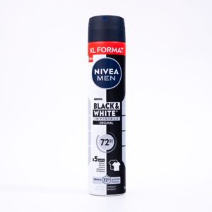 NIVEA MEN Black & White Invisible Deodorant Spray 200 ML  بخاخ مزيل العرق من نيفيا