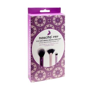NASCITA Pro Multifunctional make up brush kit, 3-Piece - 67 مجموعة فرش مكياج متعددة الوظائف من ناسيتا