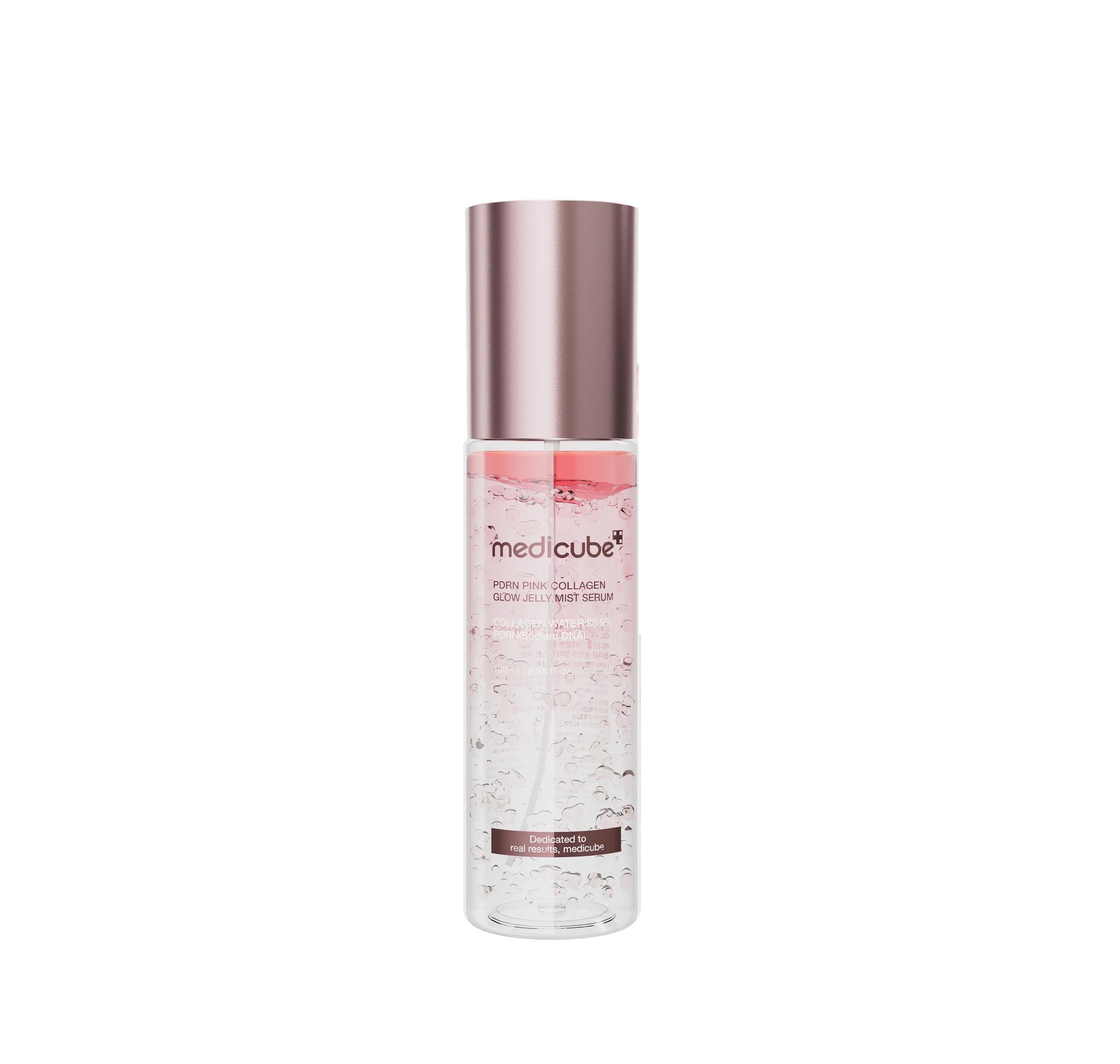 MEDICUBE PDRN Pink Collagen Glow Jelly Mist Serum 2 in 1 100ml  ميدكيوب سيروم رذاذ بخلاصة زيت السلمون والكولاجين لترطيب البشرة