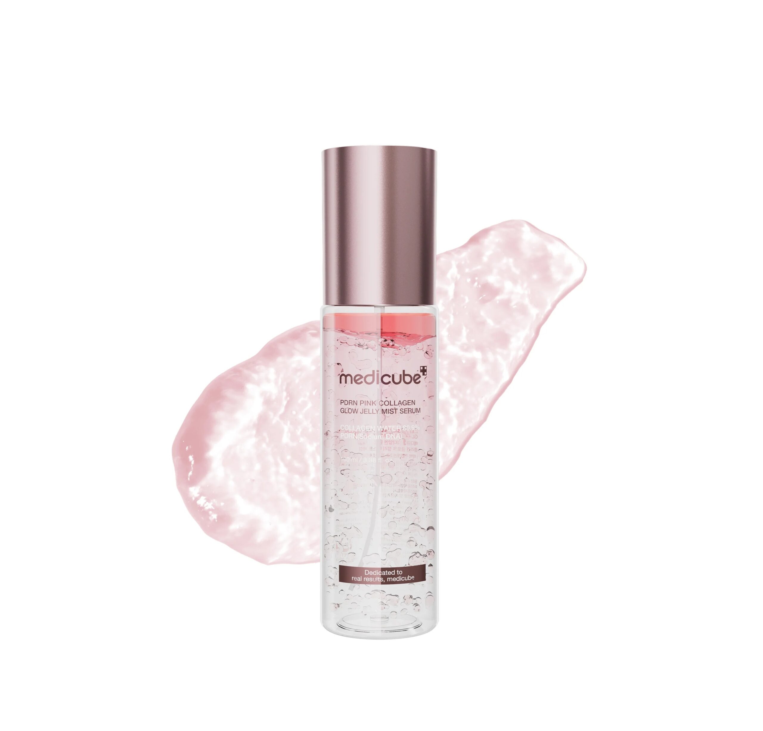 MEDICUBE PDRN Pink Collagen Glow Jelly Mist Serum 2 in 1 100ml ميدكيوب سيروم رذاذ بخلاصة زيت السلمون والكولاجين لترطيب البشرة - Image 2
