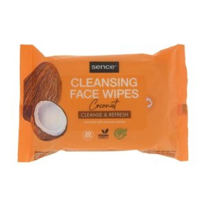 SENCE BEAUTY CLEASING FACE WIPES Coconut 20 PCS مناديل منظفة من سينس بيوتي