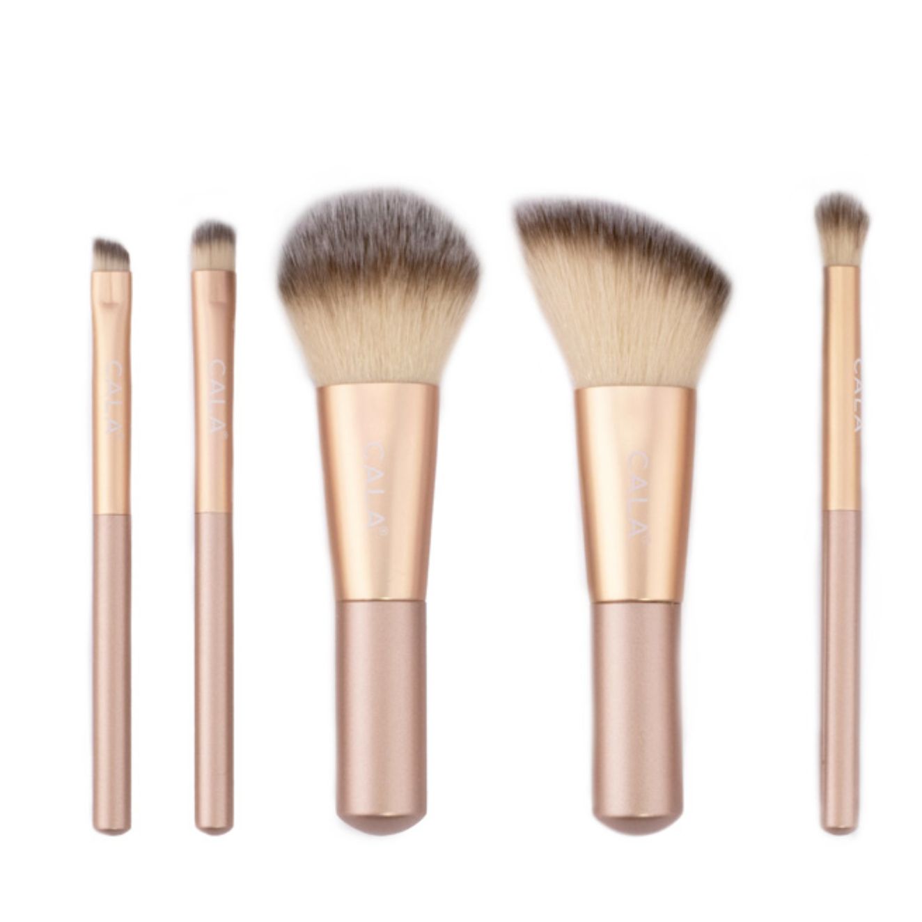 CALA ICONIC GLOW 5 Piece Mini Brush Set & Pouch كالا  مجموعة فرش صغيرة من 5 قطع مع حقيبة - Image 2