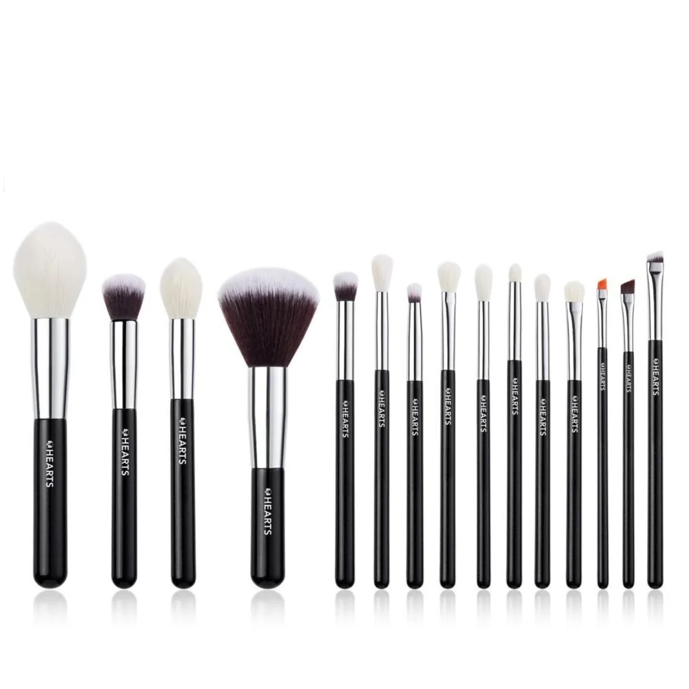 HEARTS Professional Makeup Brush Set 15pcs Face & Eye Brushes هارتس مجموعة فرش مكياج مكونة من 15 قطعة، فرش للوجه والعينين - Image 2