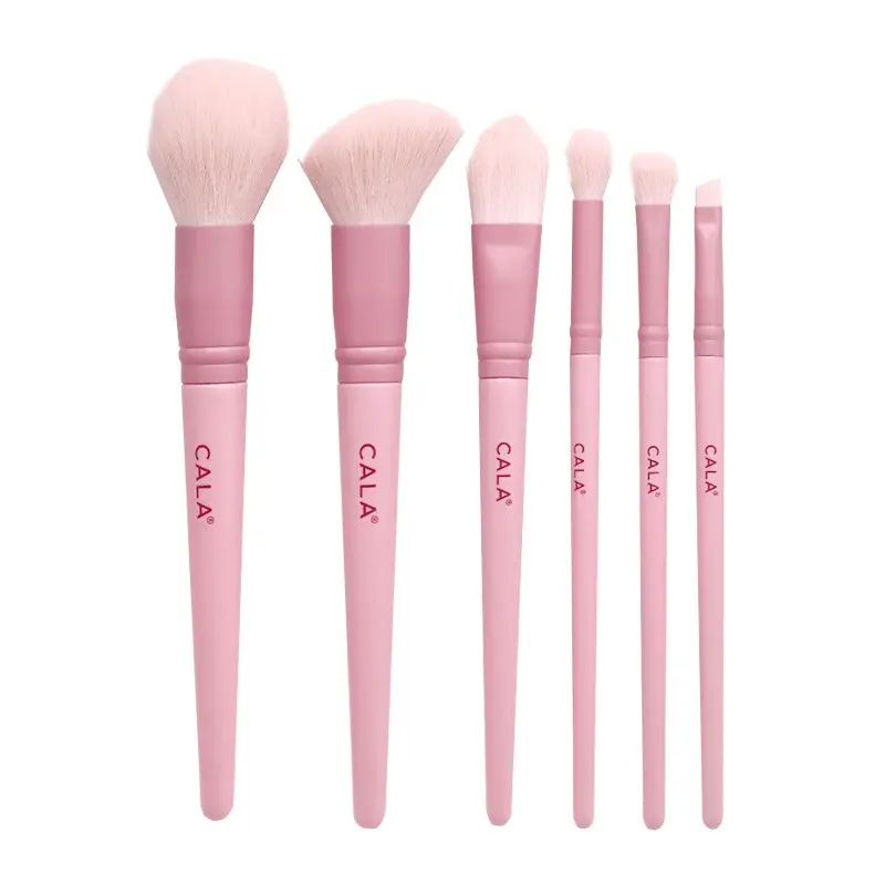 CALA Pretty in Pink Face and Eye Brush Set 6pcs 76774 كالا مجموعة فرش للوجه والعينين - Image 2