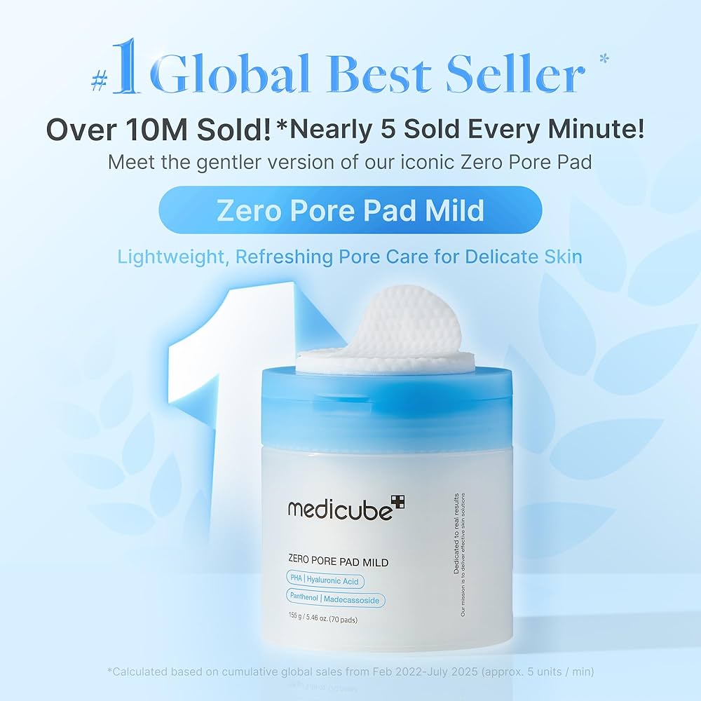 MEDICUBE Zero Pore Pad Mild - Tightening and Cleansing Pads - 70 Pieces 155g ميديكيوب بادات شد وتنظيف البشرة - Image 2