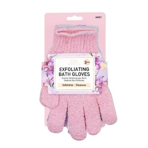 CALA EXFOLIATING BATH GLOVES 3 PAIRS 69451 كالا قفازات تقشير الجسم للاستحمام، 3 أزواج