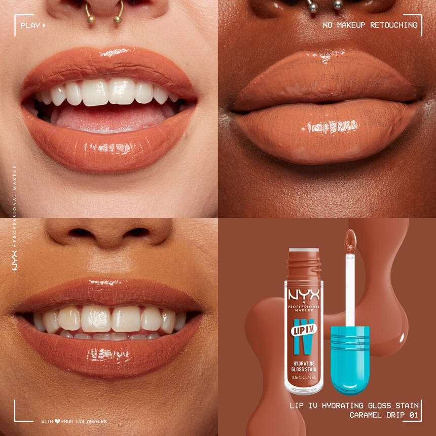 NYX LIP IV HYDRATING GLOSS SERUM 5ml - 01 caramel drip ان واي اكس سيروم مرطب لامع للشفاه - Image 3