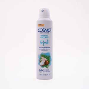 COSMO ADVANCED TROPICAL COCONUT BE FRESH ANTI-PERSPIRANT SPRAY 250ml كوزمو رذاذ مانع للتعرق