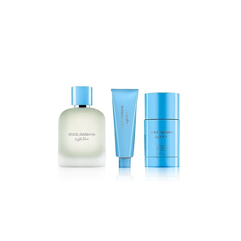 DOLCE & GABBANA Light Blue Pour Homme Eau De Toilette Gift Set For Men (100ml + 50ml + 75ml) دولجي كابانا بكج هدايا للرجال - Image 2