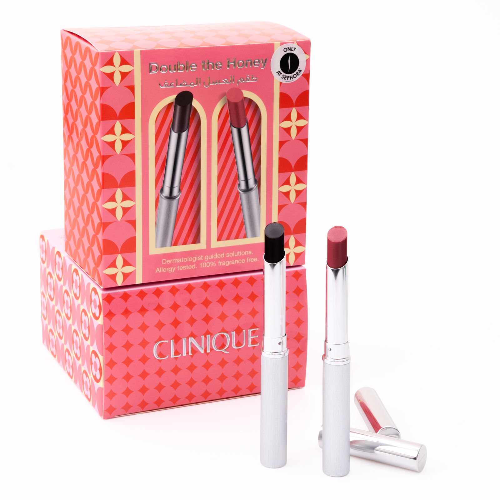 CLINIQUE Double The Honey Set  كلينك مجموعة احمر شفاه مرطبة