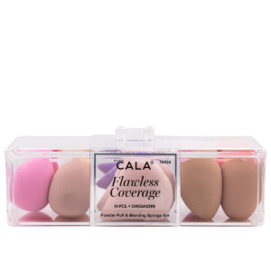CALA FLAWLESS COVERAGE Powder Puff & Blending Sponge Set 14pcs 76026 كالا مجموعة إسفنجة بودرة وإسفنجة دمج لتغطية مثالية