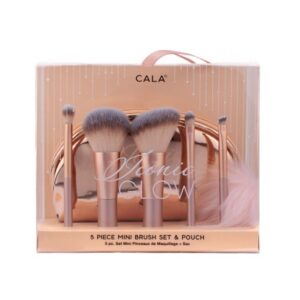 CALA ICONIC GLOW 5 Piece Mini Brush Set & Pouch كالا مجموعة فرش صغيرة من 5 قطع مع حقيبة