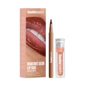 HUDA BEAUTY MAKEOUT SESH LIP DUO RAMADAN SET- PEACHY NUDES هدى بيوتي بگج هدايا للنساء