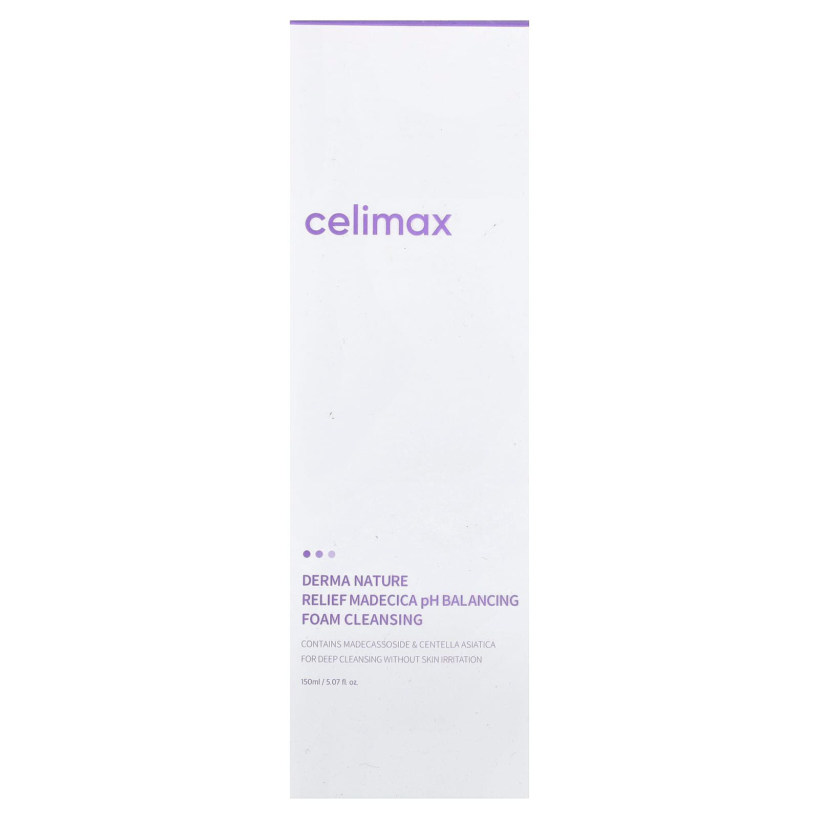 CELIMAX DERMA NATURE RELIEF MADECICA PH BALANCING FOAM CLEANSING 150ml (For All Skin Types) سيليماكس غسول منظف للبشرة - Image 2