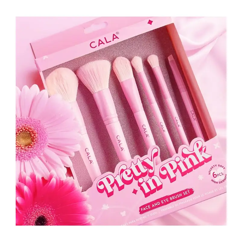 CALA Pretty in Pink Face and Eye Brush Set 6pcs 76774 كالا مجموعة فرش للوجه والعينين - Image 4