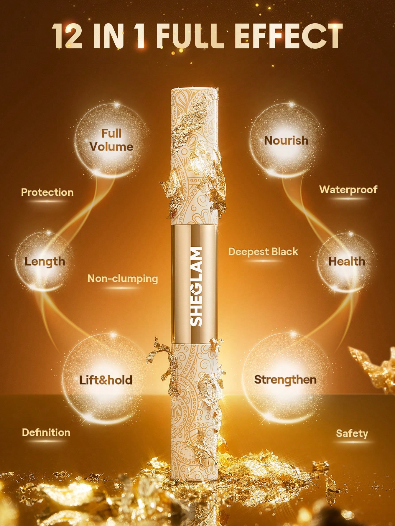 SHEGLAM All-In-One 24k Multi-Effect Mascara - Black شيكلام مسكارا مكثفة للرموش - Image 6