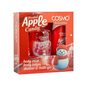 COSMO Delicious Frosted Apple Candy 3 Pieces Gift Set For Women & Men (150ml +350ml +200ml ) كوزمو مجموعة اعناية بالبشرة بحلوى التفاح