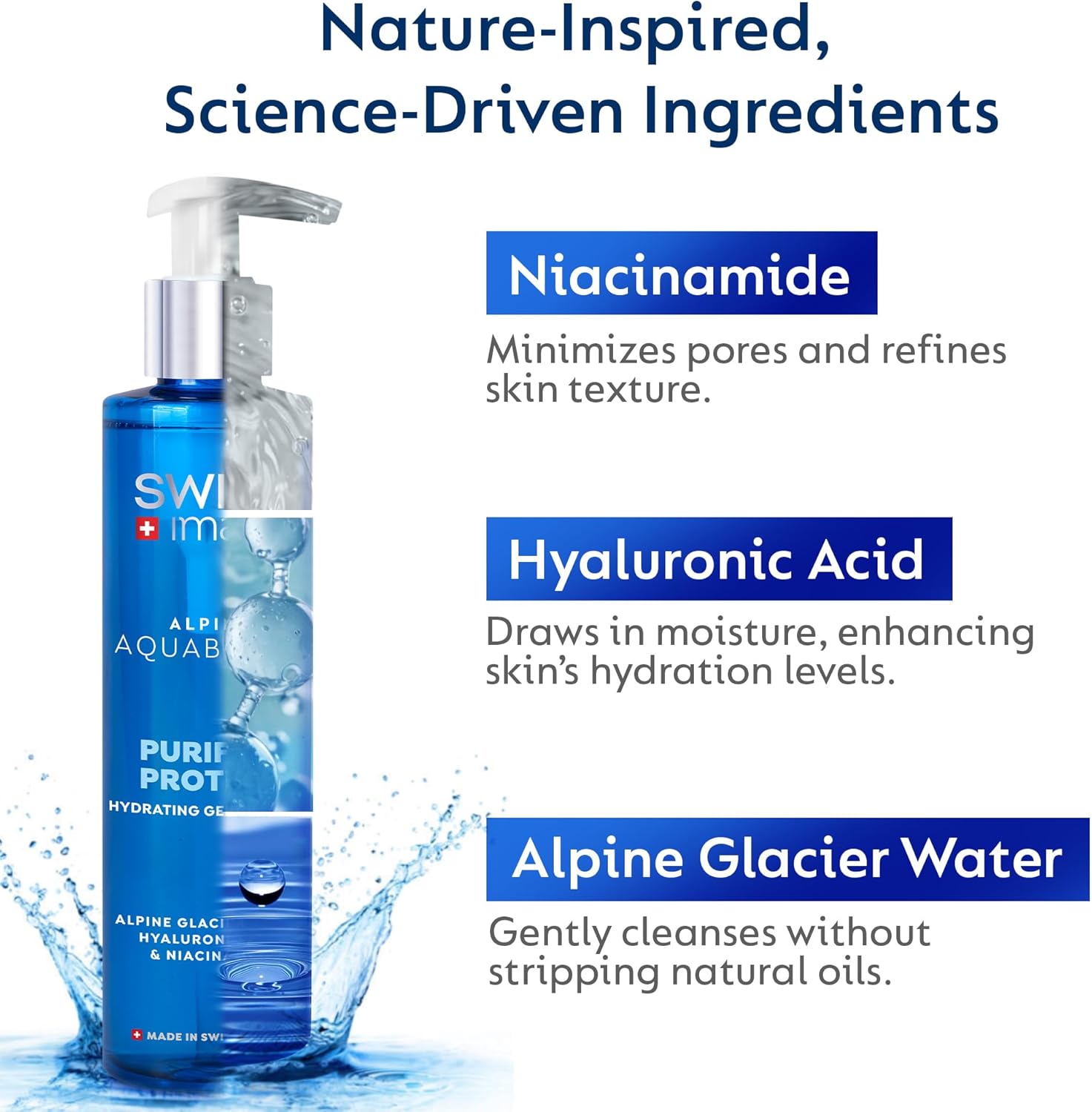 SWISS IMAGE Hydrating Gel Cleanser With Hyaluronic Acid And Niacinamide 200ml سويس ايمج غسول النياسيناميد والهيالورونيك المرطب للبشرة - Image 2