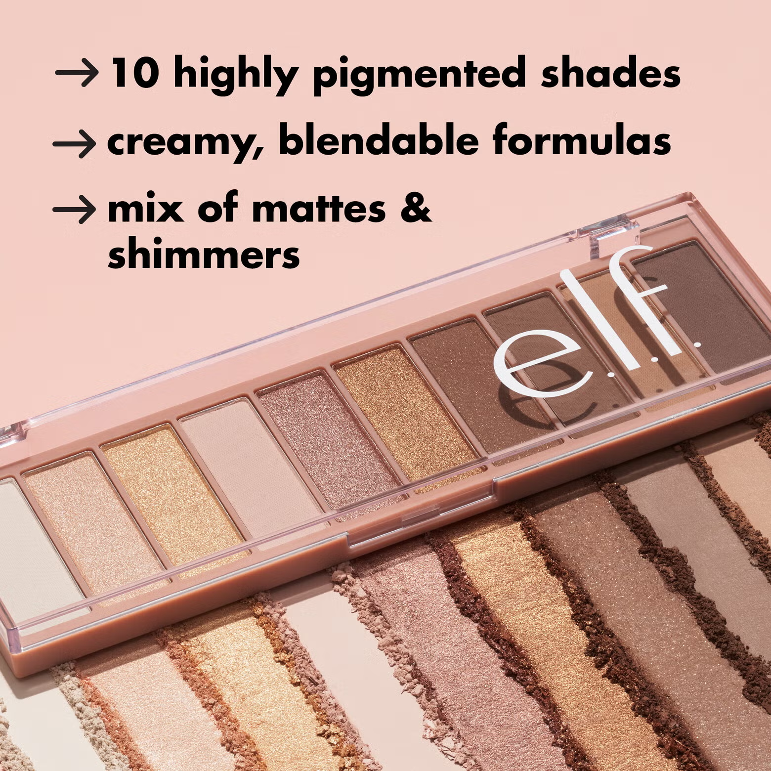 E.L.F Perfect 10 Eyeshadow Palette - NUDE ROSE GOLD أيلف باليت ظلال العيون - Image 4