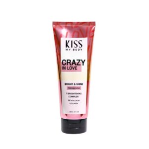 KISS MY BODY Bright Shine Perfume Lotion 226g - Crazy In Love لوشن مرطب للجسم برائحة التوت الأحمر والورد والعنبر الحلو