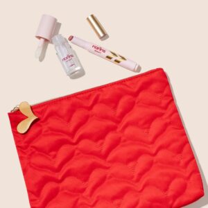 NARINS BEAUTY THE LIP GLOW DUO (AURA Cooling Lip Gloss + BUN BUN Lip Jelly Tint (Glazed) + BUN BUN Red Pouch) نارين بيوتي حقيبة مكياج للنساء