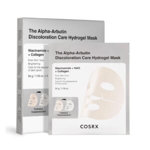 COSRX THE ALPHA-ARBUTIN DISCOLORATION CARE HYDROGEL MASK 34g كوزركس قناع الهيدروجيل لتوحيد لون البشرة