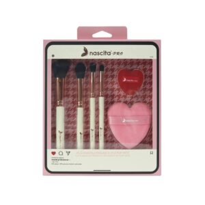 NASCITA PRO 4-PIECE MAKE-UP BRUSH & 2-PIECE PUFF SET ناسيتا مجموعة فرش مكياج بأشكال متنوعة