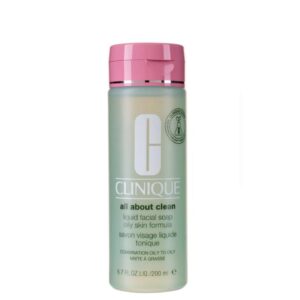 CLINIQUE ALL ABOUT CLEAN LIQUID FACIAL SOAP FOR COMBINATION AND OILY SKIN 200ML كلينك غسول للبشرة الدهنية والمختلطة