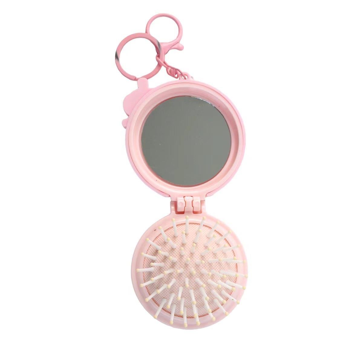 NASCITA Foldable Mirrored Hair Brush Pink - 41 ناسيتا فرشاة للشعر مع مراة - Image 2