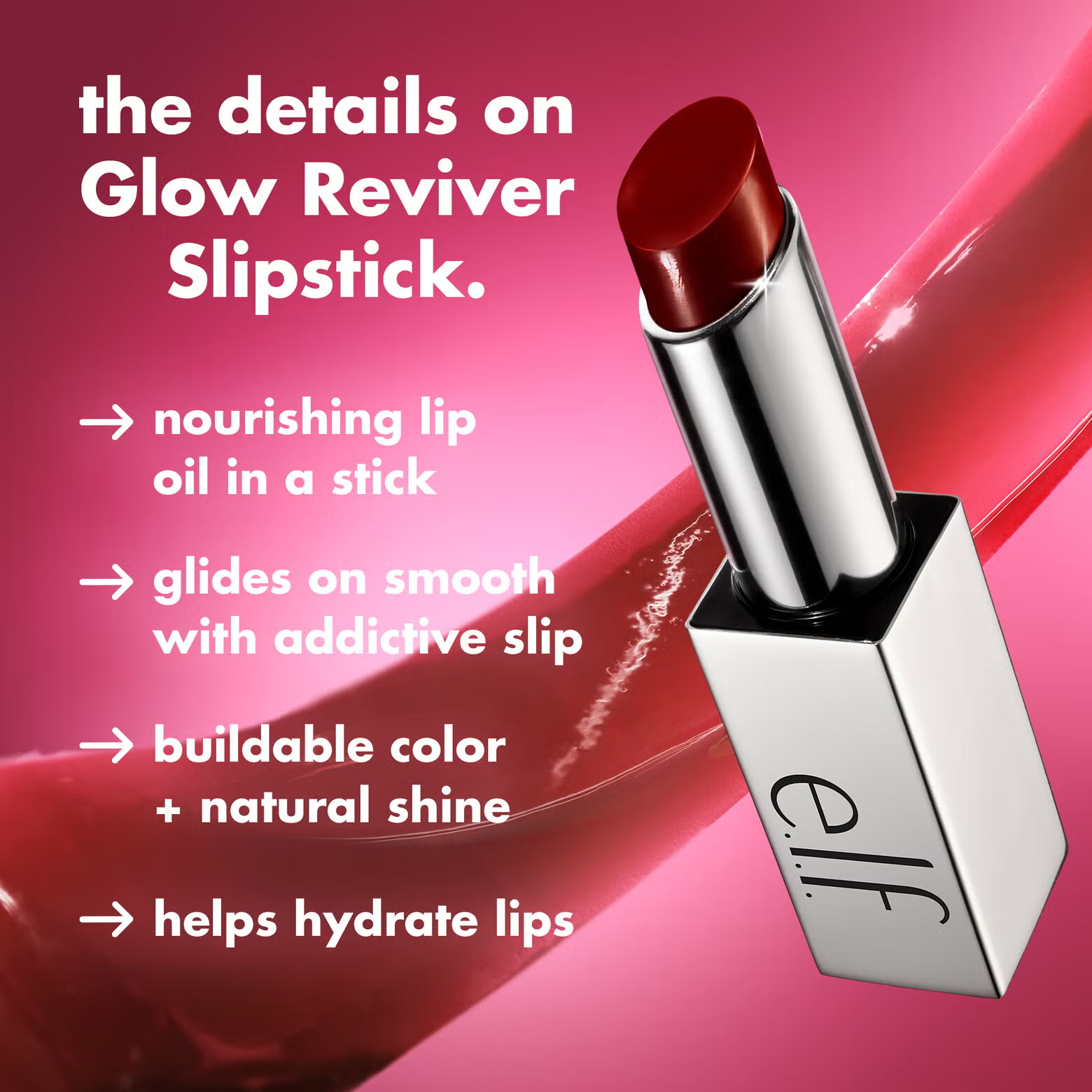 E.L.F Glow Reviver Slipstick أيلف احمر شفاه زيتي - Image 3