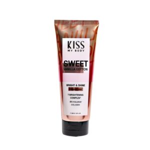 KISS MY BODY Bright Shine Perfume Lotion 226g - Sweet Vanilla Cotton لوشن مرطب للجسم برائحة الفانيليا الحلوة والقطن اللامع