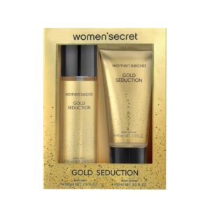 WOMEN'SECRET Gold Seduction Gift Set for Women (Body Mist 85ml + Body Lotion 90ml)  وومن سيكرت بكج العناية بالجسم