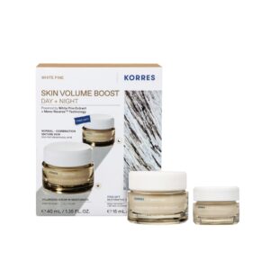 KORRES White Pine Skin Volume Boost Skincare Set for Normal to Combination Mature Skin (Moisturizer 40ml + Sleeping Facial 15ml) كوريس مجموعة العناية بالبشرة بخلاصة الصنوبر الابيض مناسبة للبشرة العادية إلى المختلطة