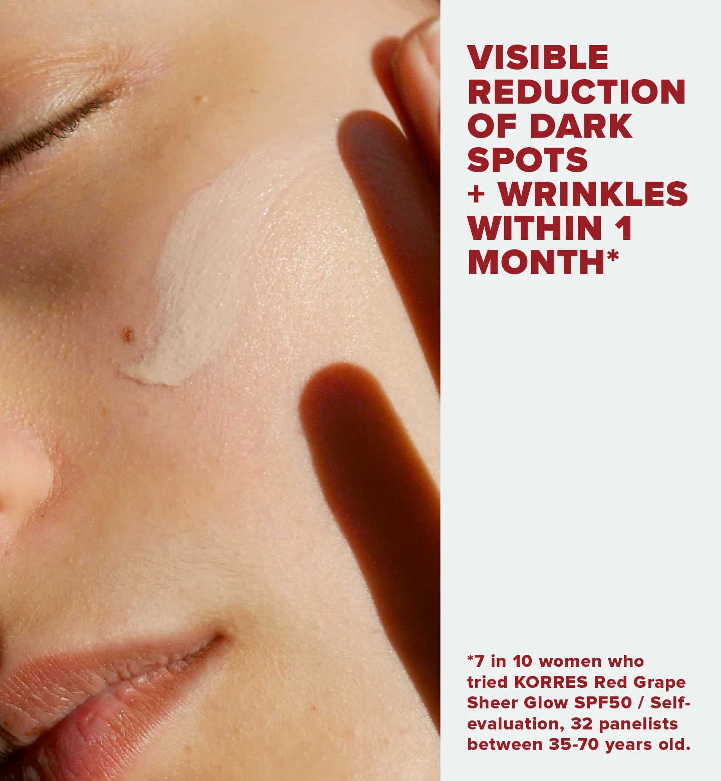 KORRES Red Grape Sheer Glow Daily Sunscreen Face Cream SPF50 50ml كوريس كريم واقي شمس موحد للون البشرة ومكافح لعلامات الشيخوخة - Image 5