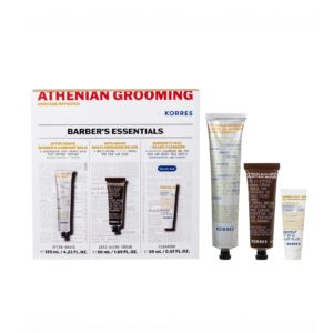 KORRES Athenian Grooming Barber's Essentials Set (Balm 125ml + Cream 50ml + Cleanser 20ml) كوريس مجموعة العناية بالبشرة للرجال