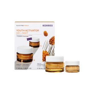 KORRES Black Pine Primus Youth Activator Skincare Set (Day Cream 40ml + Sleeping Facial 15ml) كوريس مجموعة العناية بالبشرة