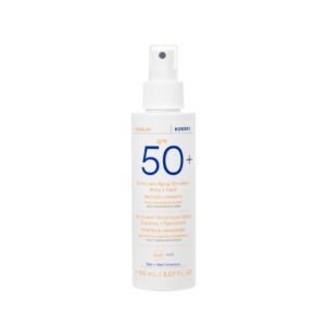 KORRES Yoghurt Sunscreen Spray Emulsion Body + Face SPF 50+ 150ml كوريس رذاذ واقي من اشعة الشمس يرطب ويعزز نسيج البشرة مناسب للجسم والوجه
