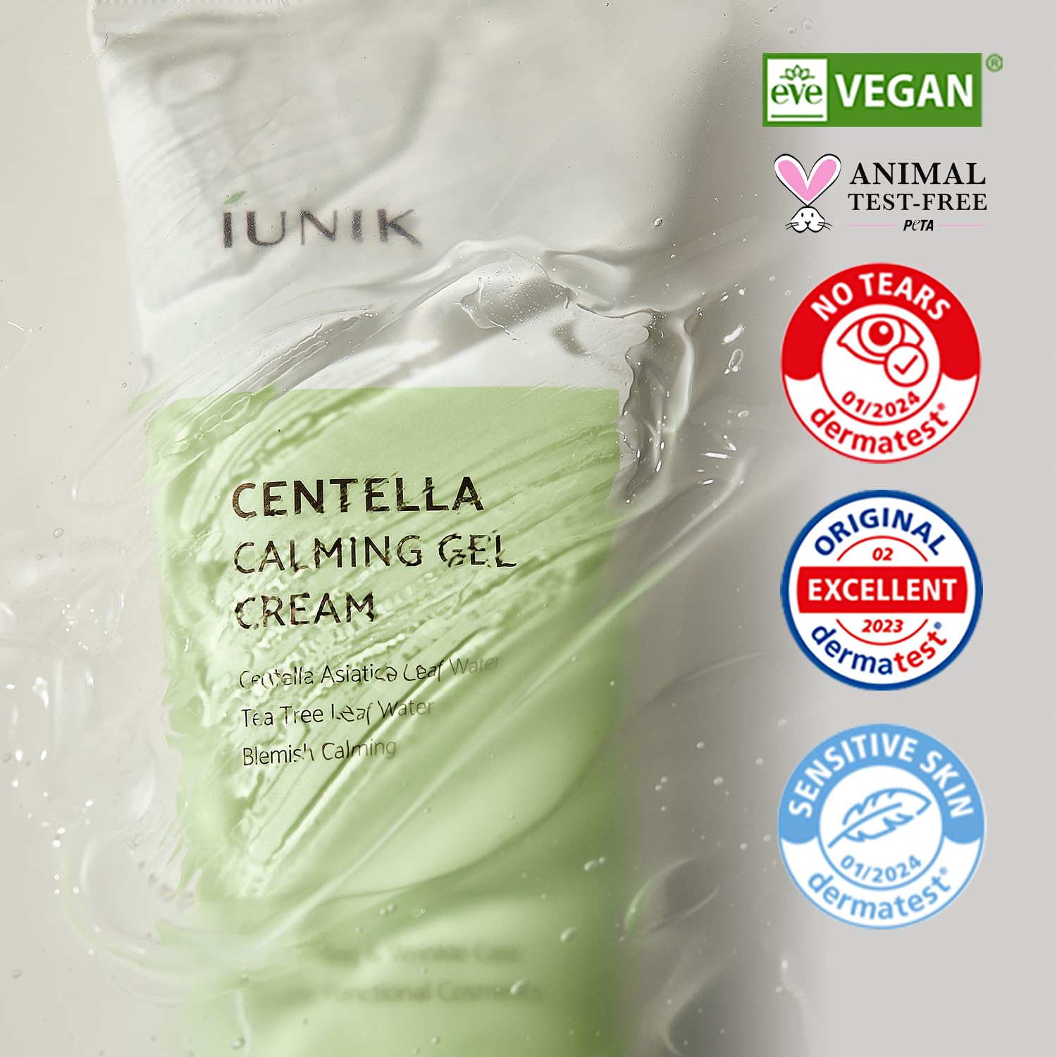IUNIK Centella Calming Gel Cream 60ml اي يونيك كريم جل مرطب ومهدئ بخلاصة السنتيلا مناسب للبشرة الحساسة - Image 5