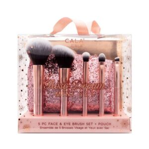 CALA Rose Dream Mini Set 5 brushes with Pouch  كالا مجموعة فرش مكياج مع حقيبة