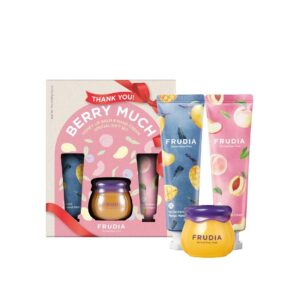 FRUDIA Thank You Berry Much SET (2 hand cream 30g + lip balm 10g)  فروديا مجموعة العناية بالشفاه واليدين