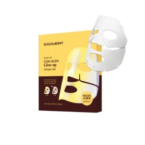 EQQUALBERRY Collagen Glow Up Hydrogel Mask (Pack of 4) 30gx 4pcs  ايكوال بيري قناع الكولاجين الهيدروجيلي لتفتيح البشرة