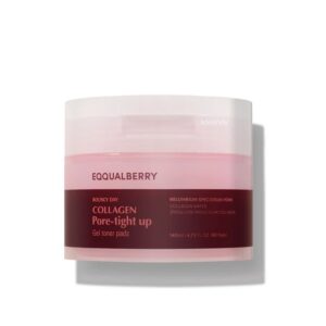 EQQUALBERRY Collagen Pore-tight Up Gel Toner Pads 60pads 140ml ايكوال بيري وسادات تونر جل الكولاجين لشد المسام