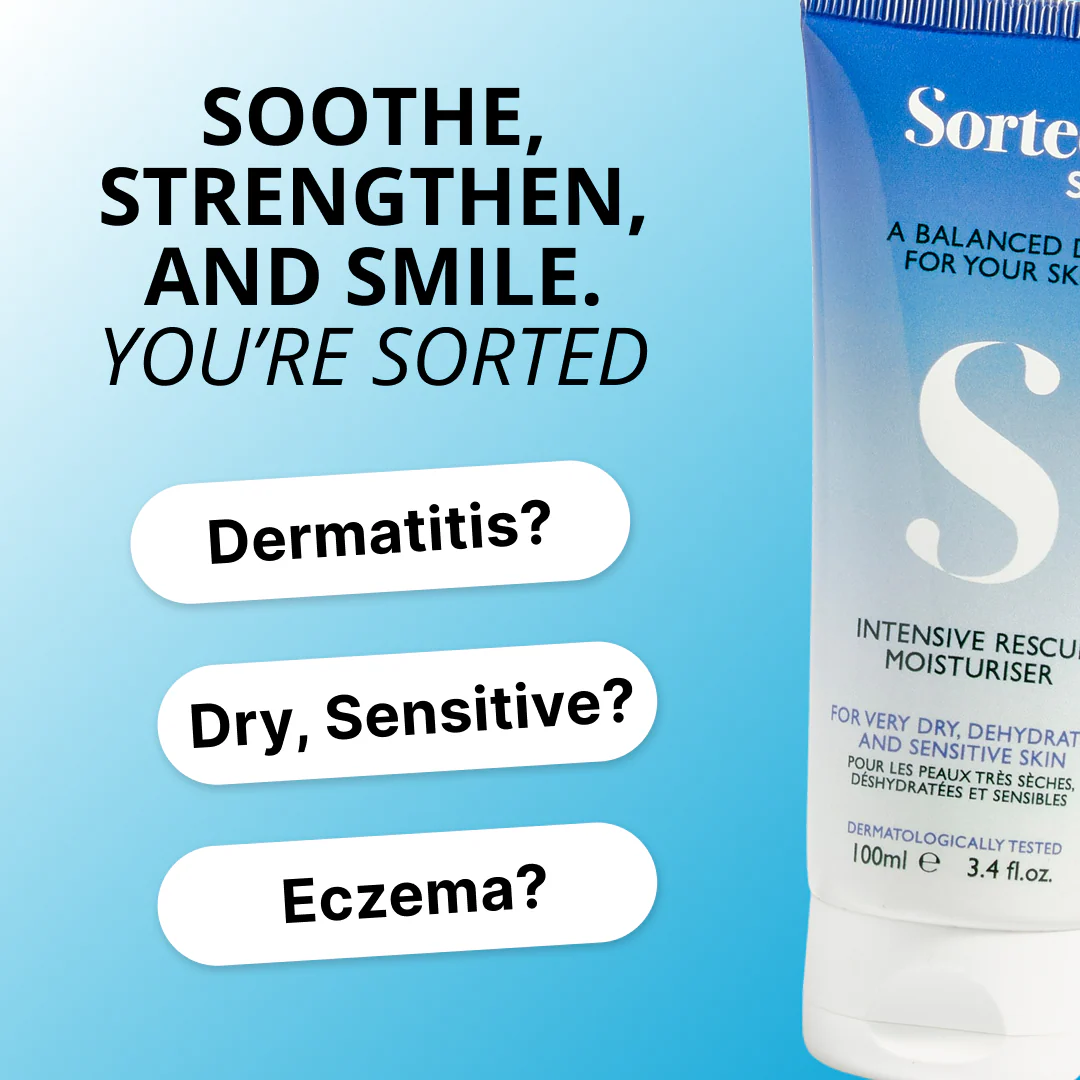 SORTED SKIN INTENSIVE RESCUE MOISTURISER FOR VERY DRY, DEHYDRATED AND SENSITIVE SKIN 100ml سورتيد سكن مرطب مغذي ومجدد للجسم للبشرة شديدة الجفاف والمتشققة والحساسة - Image 3