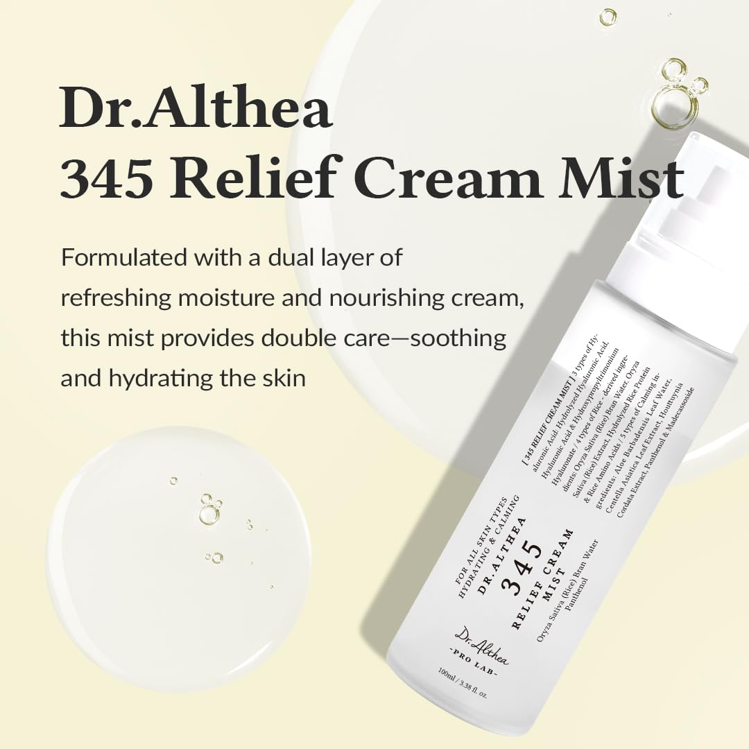 DR.ALTHEA 345 Relief Cream Mist 100ml رذاذ كريمي مُهدئ و مرطب للبشرة بخلاصة الأرز عناية مُتكاملة للبشرة الحساسة - Image 4