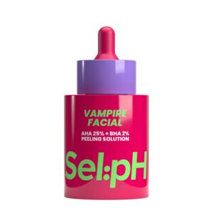 SEL:PH VAMPIRE FACIAL AHA 25% + BHA 2% PEELING SOLUTION FOR OILY, COMBINATION & DRY SKIN 30ML سيلف محلول تقشير للبشرة الدهنية والمختلطة والجافة